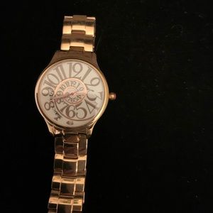 Betsey Johnson watch to complement the other rose gold jewelry.